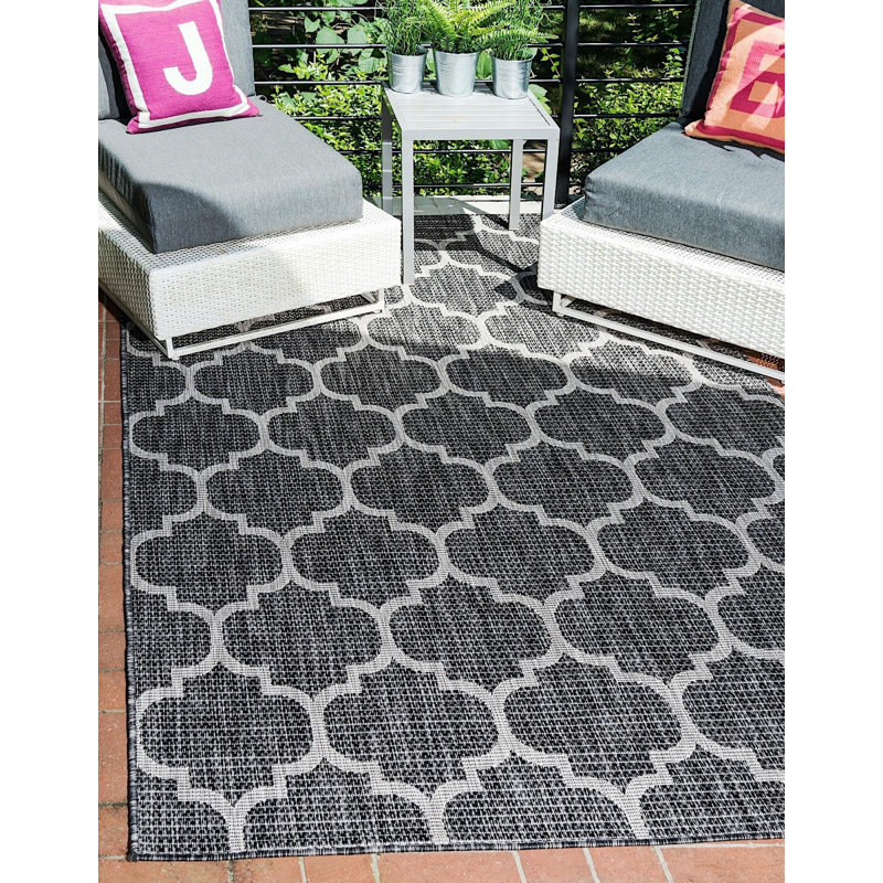 Tapis d'extérieur couleur gris anthracite, Rectangle 7 pi x 10 pi