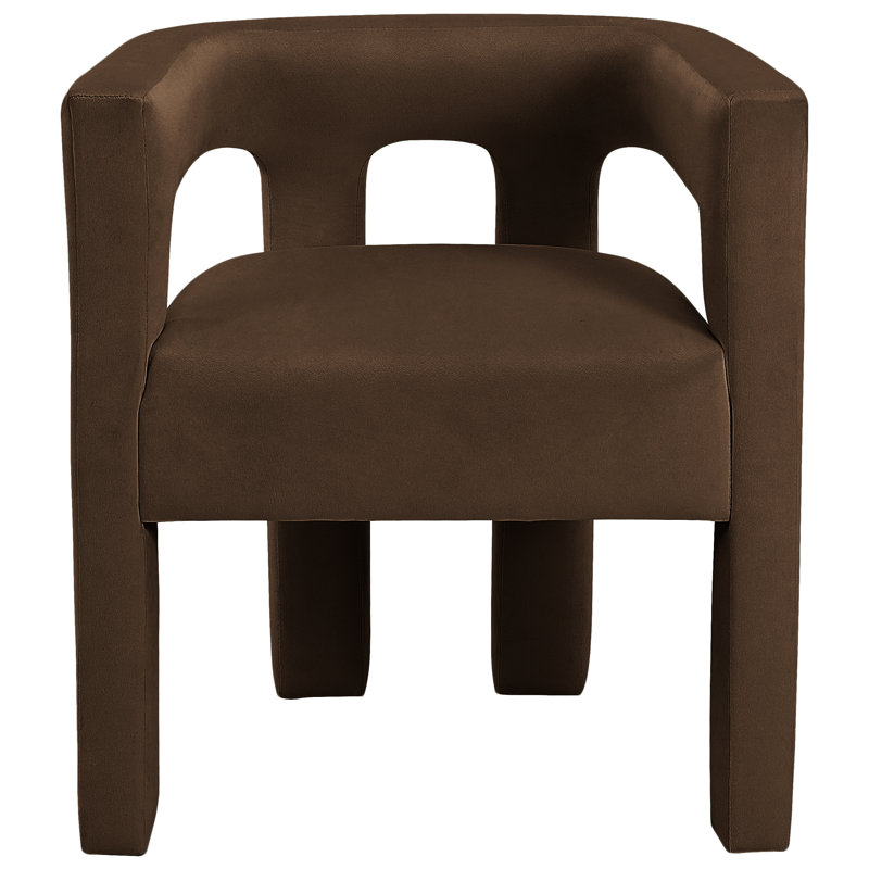 Iwinosa 18.5'' H Velvet Upholstered Armchair, Brown Velvet