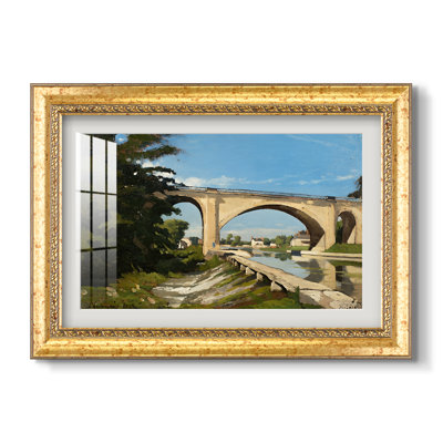 Le pont du canal de Briare, 1888 - Henri Harpignies - Estampe encadrée sur mesure