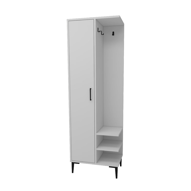 Anabal Hall Tree 60cm Wide with Shoe Storage, White