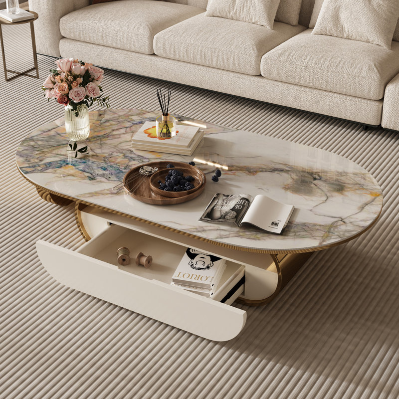 Tezer Single Coffee Table, Gold