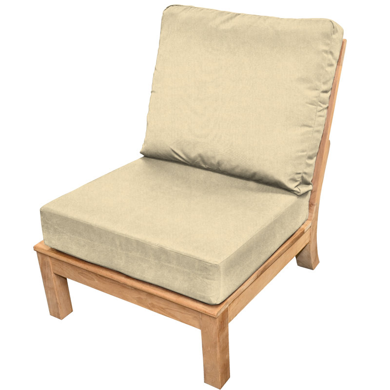Monterey Sectional Armless Teak Outdoor Chair, Spectrum Sand Sunbrella® Plainweave