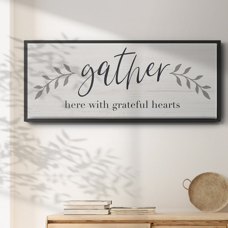 Grateful Hearts- Framed Canvas, 8" H x 20" W