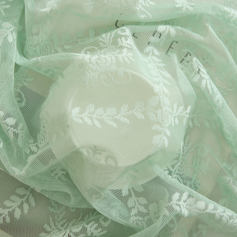 Rideau de cuisine Adrik Isabella, L 28 po x L 36 po, Seafoam Green