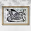 Crâne de chèvre, bouteille et chandelle, 1952 - Pablo Picasso - Reproduction encadrée sur mesure-970382861-970382907-970382908
