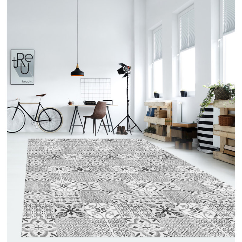 Sagrario Vinyl Machine Printed Area Rug, Rectangle 100 x 133cm