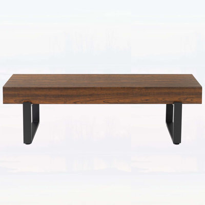 Wood Bench with Sturdy Metal Frame for Indoor Use and Versatile Seating Solutions