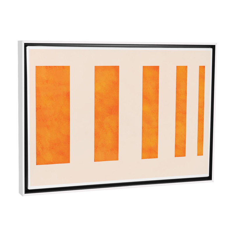 " Orange Levies ", White Framed Canvas, 40" H x 60" W x 1.5" D