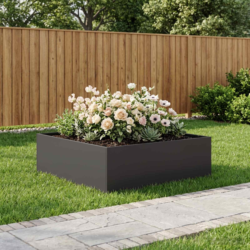 Planter Box, 30cm H x 100cm W x 100cm D, Black