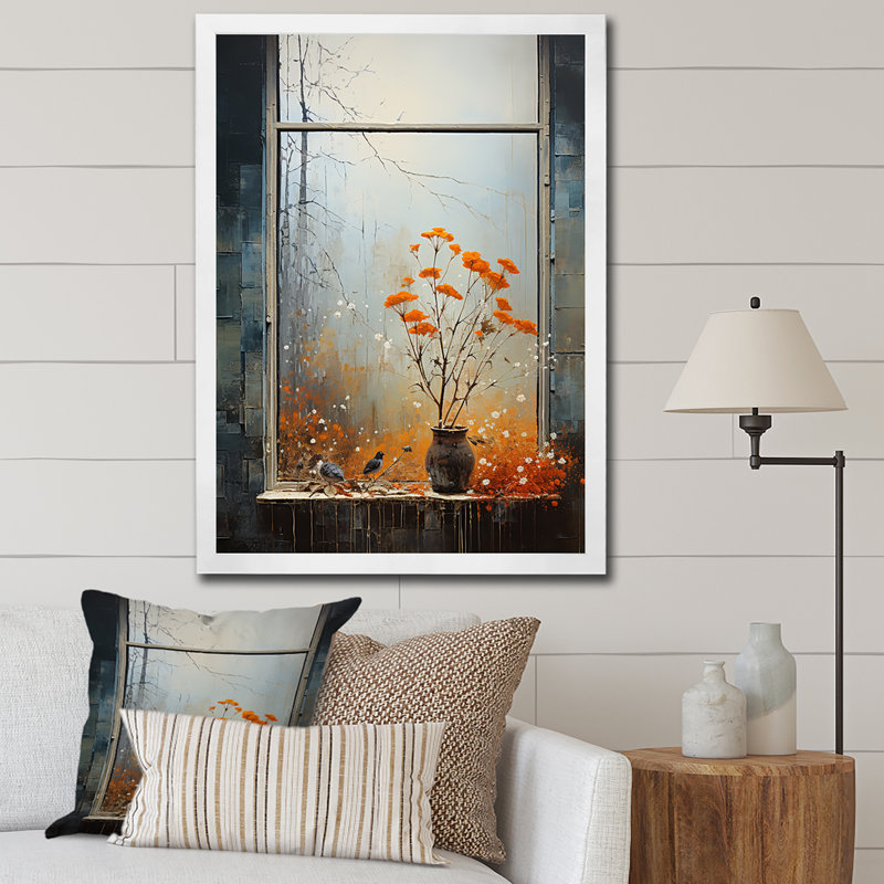 Meadow Windows View 2 - Meadow, art mural, H 20 po x l 12 po x P 1 po, Cadre simple blanc