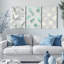 «Botanical Leaf» et motif géométrique sur toile, impression minimaliste moderne (ensemble de 3)-479537569