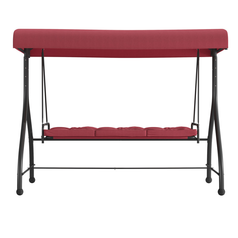 Hamac de patio extérieur convertible 3 places avec coussins Taylor, Rouge