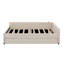Lit plateforme tapissier Amandra avec port USB et lit gigogne simple-1737590198