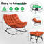 Chaises berçantes d'extérieur avec coussins et repose-pieds-1148875699