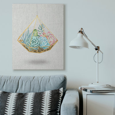 «Succulent Basket Gold Grey», impression