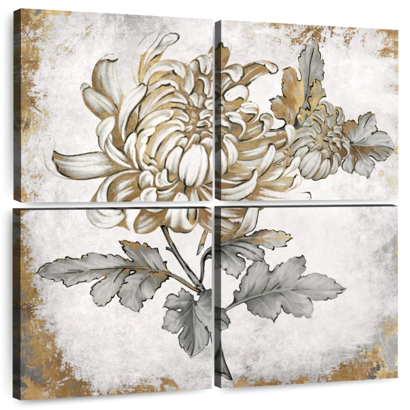 Harnek Gold Fleur I, 32'' H x 32'' W
