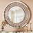 43-Inch Mirrored Console Table With Round Jeweled Decorative Wall Mirror Set Of 2