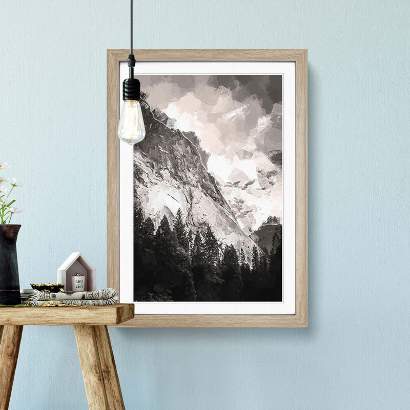 Magnitude of Yosemite in Abstract - Picture Frame Graphic Art Print on MDF, Oak, 76cm H x 50cm W x 2cm D