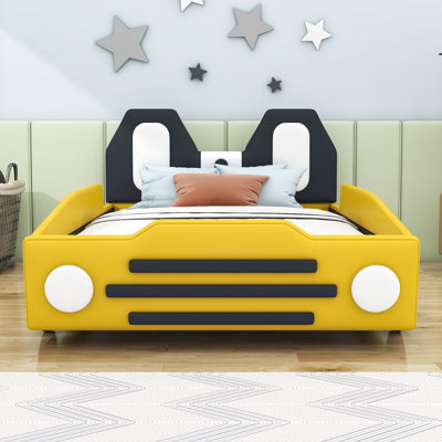 Himke Twin Car-Shaped Bed with Wheels