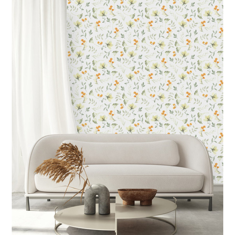 Peel & Stick Floral Tile, 25" W x 124.8" L