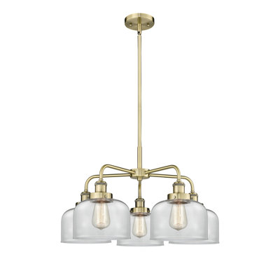 Lustre en verre à 5 lumières Bell