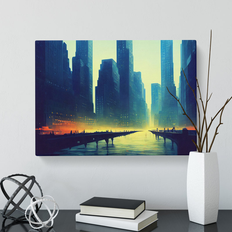New York Skyline Concept - Wrapped Canvas, 35cm H x 50cm W x 3cm D