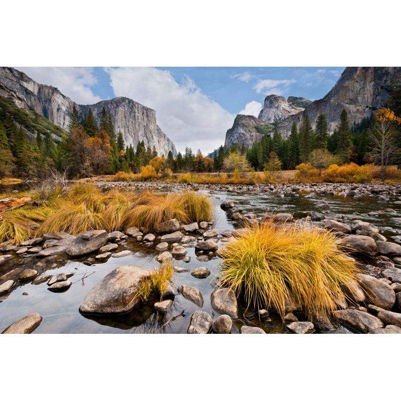 Merced River In The Fall - Wrapped Canvas Print, 30cm H x 46cm W x 3.8cm D