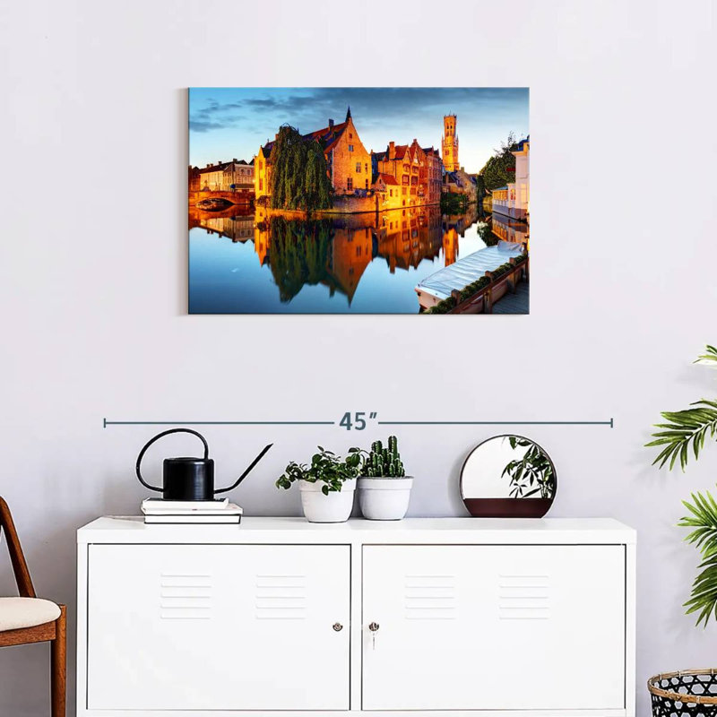 Bruges River Reflections, 20" H x 30" W