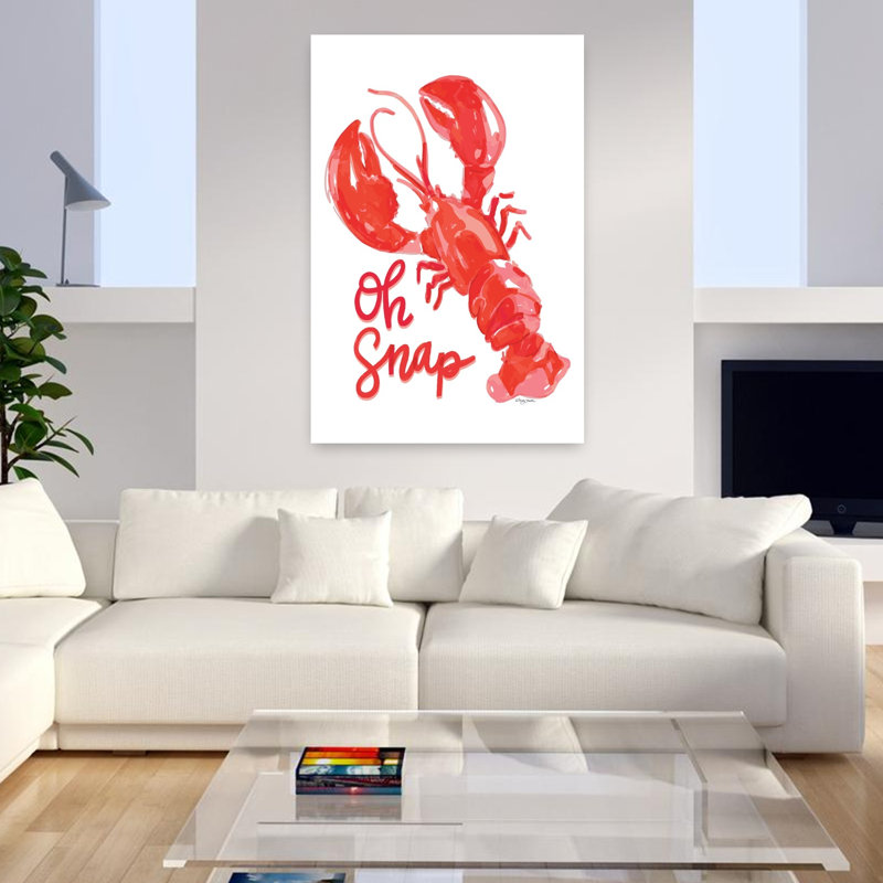 Oh Snap Lobster Lobster Lobster Art côtier, H 48 po x l 32 po