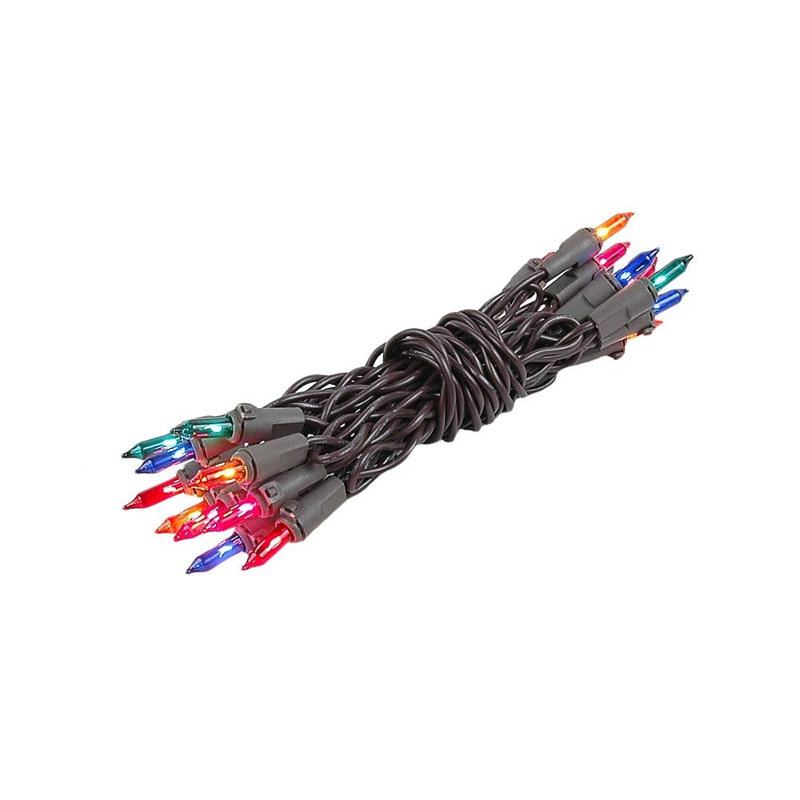 Mini-chaîne 20 ampoules pour l’extérieur 8,5' Pitman, Rouge / vert, Brun