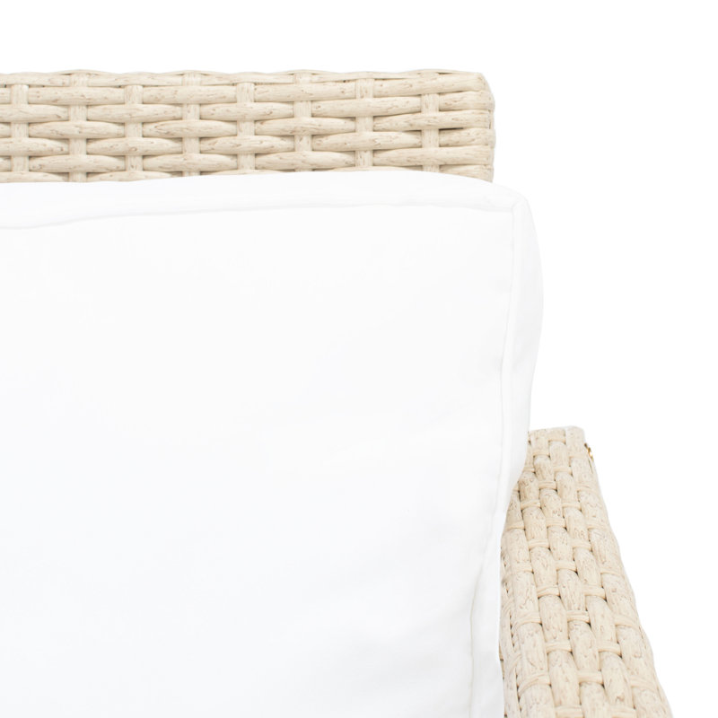 Ensemble de conversation à chaises multiples en rotin 4 pièces avec coussins Cabbar, Beige