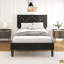 Lit plateforme en tissu d'ameublement-495708171