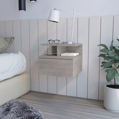Table de chevet flottante Flopini, chambre à coucher, assemblage mural