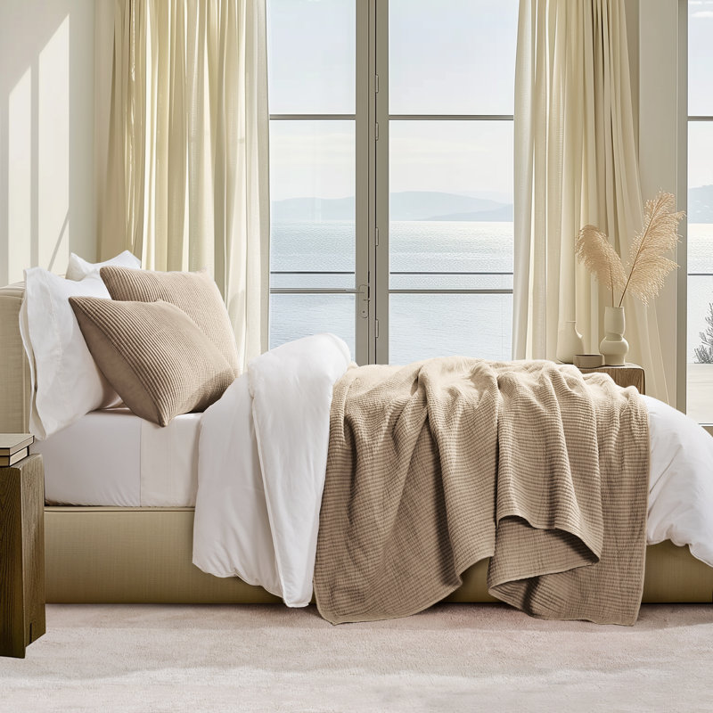 Ensemble de couvre-lit en coton côtelé matelassé, Courtepointe très grand et 2 très grandes taies , Taupe urbain