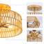 Plafonnier encastré en rotin 5 lumières, luminaire bohème tissé en osier 15,9 po-591436970