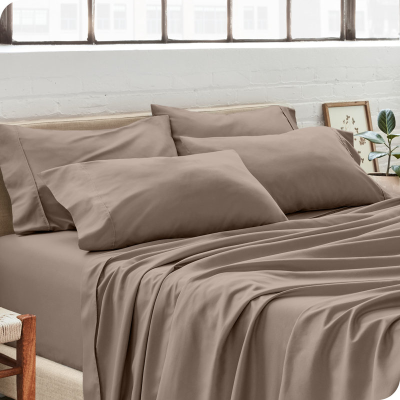 Taie d'oreiller en microfibre ultra-douce, Taupe, Quatre taies d'oreiller standards