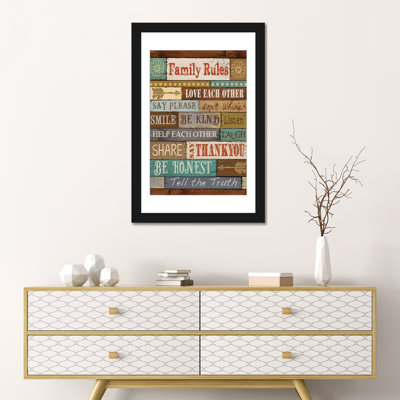«Family Rules» par Conrad Knutsen - reproduction d'art textuel sur toile tendue