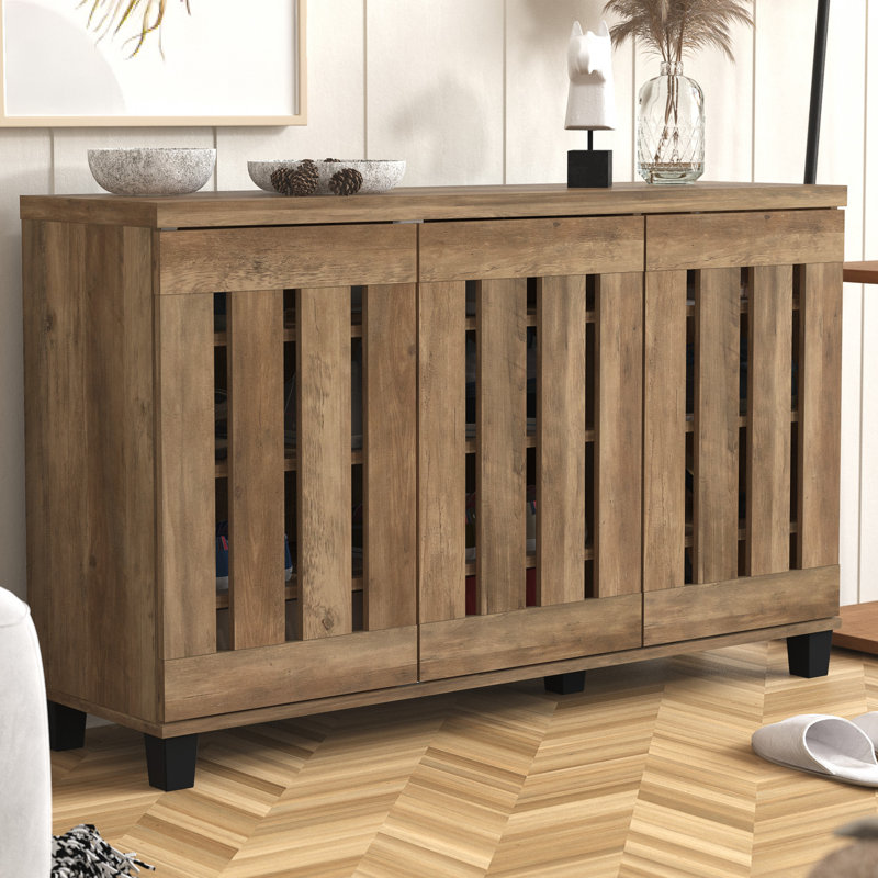 Armoire de rangement pour chaussures 16 paires Baron, Chêne noueux
