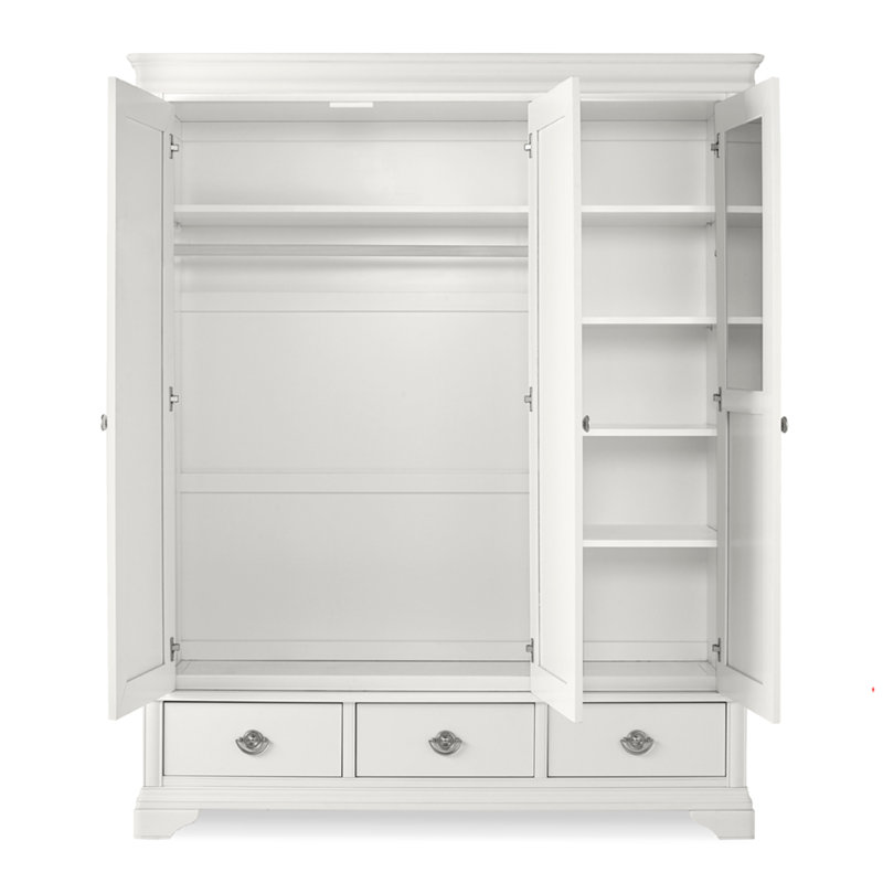 Aaden 3 Door Solid + Manufactured Wood Wardrobe