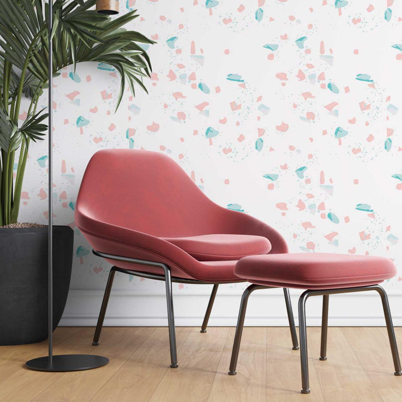 126" L x 24" W Wallpaper Tile, Pink
