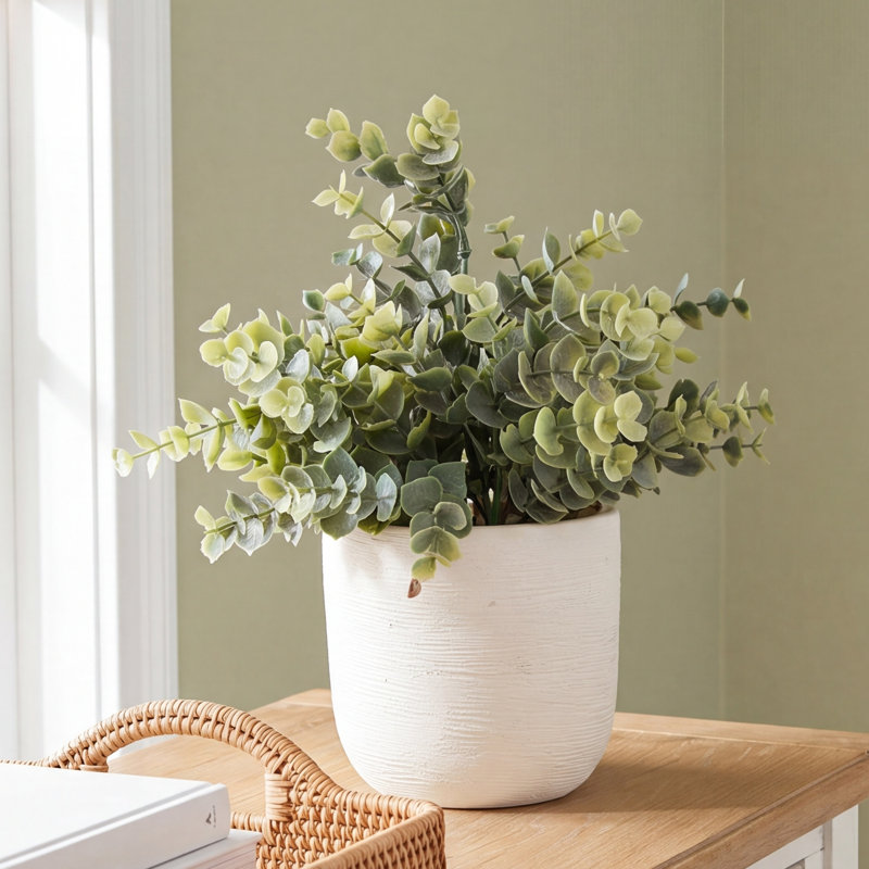 10'' Faux Eucalyptus Plant in Ceramic Planter