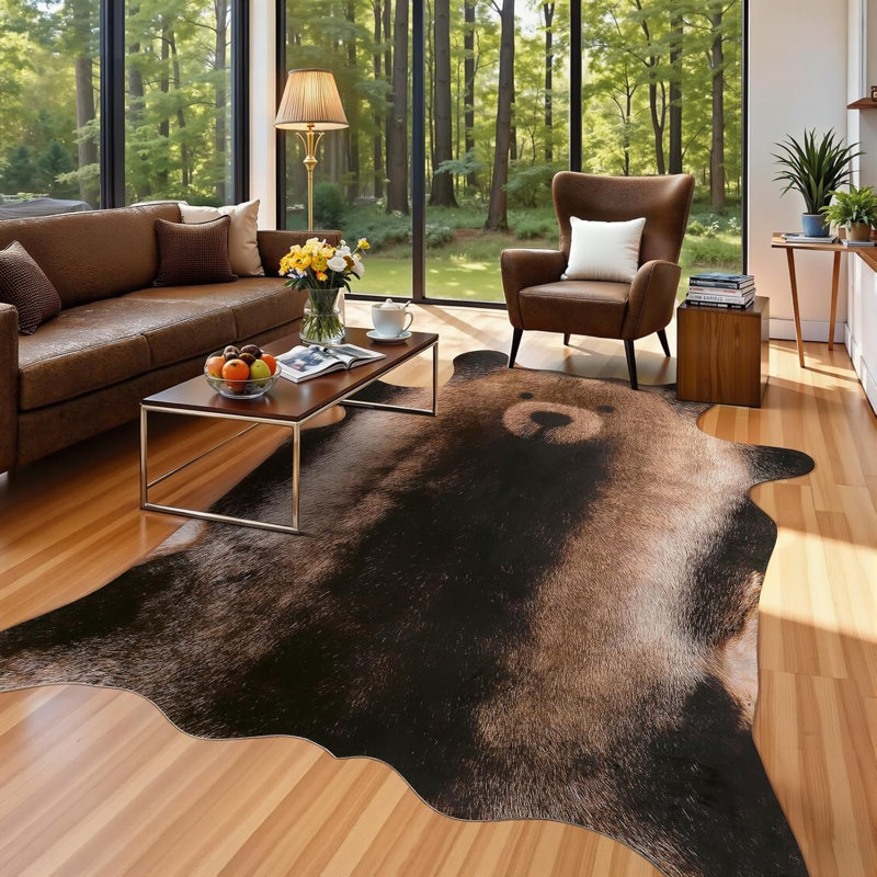 Irregular Animal Print Area Rug, 190*214cm