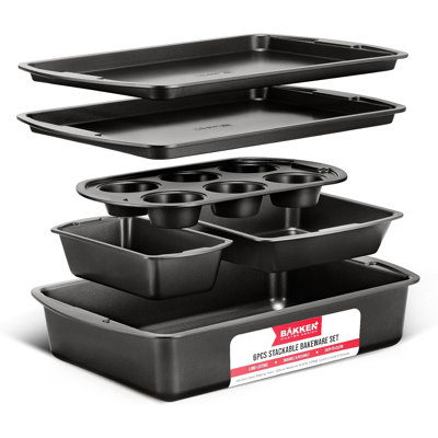 Lifemaster 6 Piece Non-Stick Steel Bakeware Set