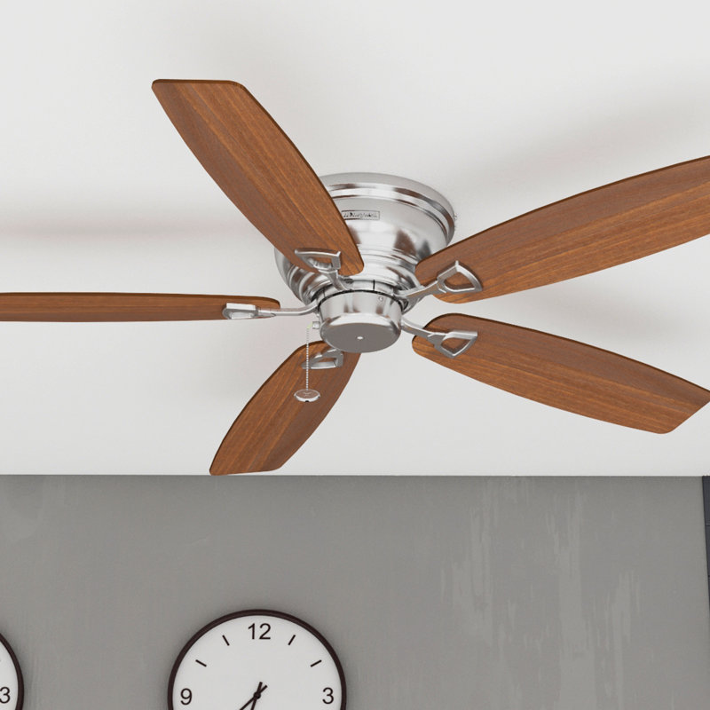 Brushed Nickel 52'' Ceiling Fan with Oak Blades