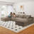 Boneless 136" U Shaped Sectional Couches, Corduroy Sectional Sofa With Reversible Storage Ottoman, 4 Seater Sofa With Throw Pillows Upholstered L-Shaped Couch For Living Room-779772830-779772819