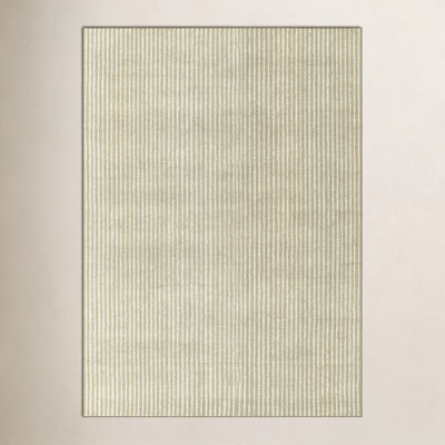 Lola Green Hand-Tufted Striped Wool Rug