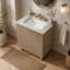 Meuble-lavabo 30 po, meuble autoportant, comptoir en granit naturel et lavabo en céramique avec 3 trous de robinet pré-percés, démonté, sans robinet, ensemble de drain et couvercle d'évier, couleur grain de bois Heidelberg