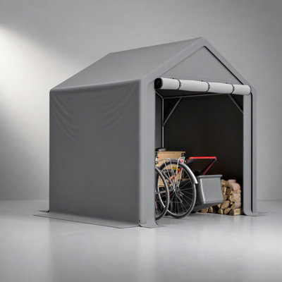 Tente de rangement toutes saisons 6 x 6 pi avec installation rapide, imperméable et résistante aux rayons UV pour une utilisation extérieure