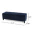 Banc de rangement avec repose-pieds Elias, 51 po, velours bleu marine foncé