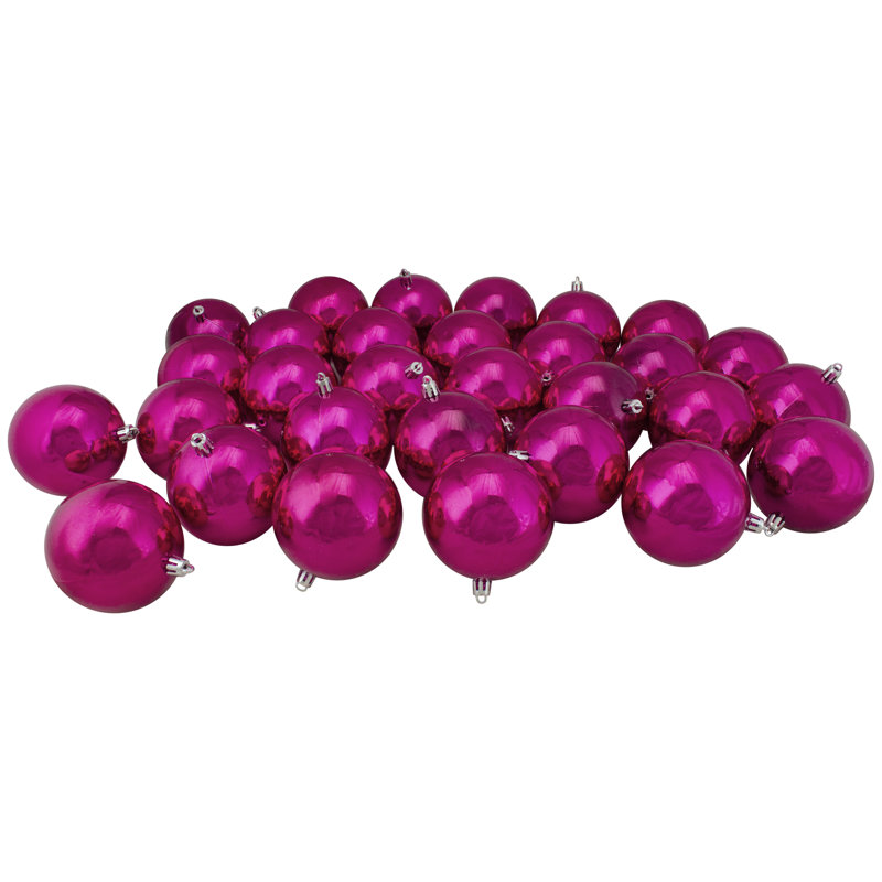 Boules de Noël incassables 3,25 po (80 mm), Rose magenta